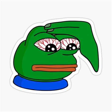 Nervous Pepe Thinking Emote Pepe The Frog Sticker For Sale By