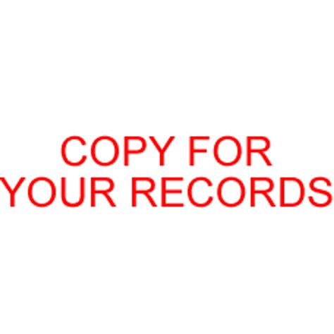 Copy For Your Records Rubber Stamp For Office Use Self Inking Melrose