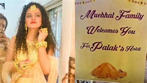 Palak Muchhal Mithoon S Wedding Singer Looks Radiant In Her Haldi And Mehendi Ceremony Photos