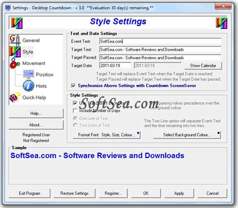 Countdown Screensaver And Desktop Countdown Screenshot
