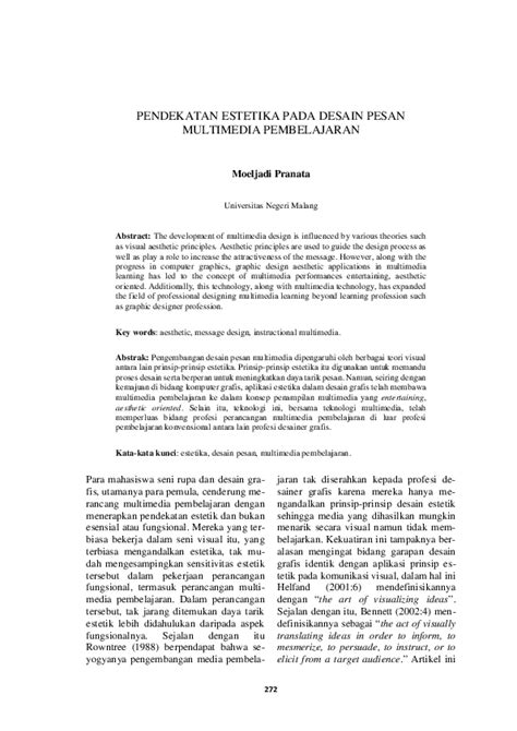 (PDF) Pendekatan Estetika Pada Desain Pesan Multimedia Pembelajaran