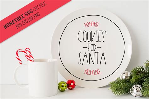 Cookies For Santa's Plate SVG Cut File By Honeybee SVG | TheHungryJPEG.com