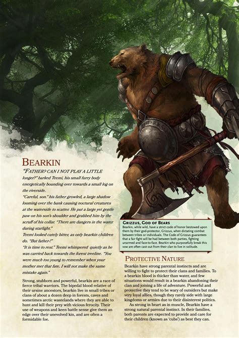 Bearkin By Tr1lobyte Dungeons And Dragons Races Dnd 5e Homebrew