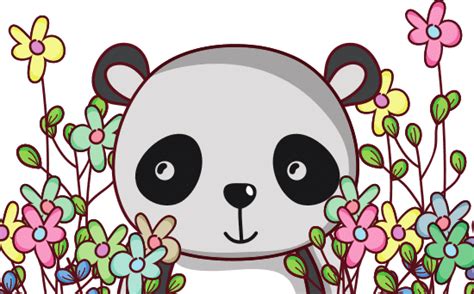 Cute Panda Bear Doodle Cartoon 素材 Canva可画