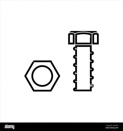 Nut And Bolt Icon Hex Nut Vector Art Illustration Stock Vector Image