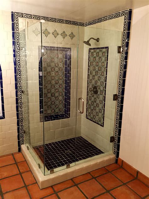 Spanish Shower Spanish Bathroom Tiles Super Saltillo Floors Hacienda Bathroom Remodel Glass