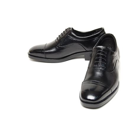 Men S Black Leather Square Cap Toe Lace Up Oxfords Shoes