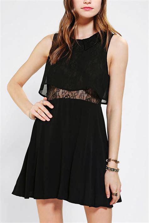 Pins And Needles Lace Collared Dress Lace Cutout Dress Urban Dresses