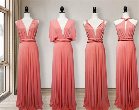 Coral Bridesmaid Maxi Dress