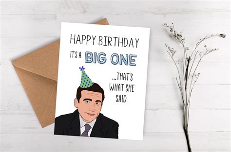 Michael Scott Birthday Card The Office Funny Birthday Card Etsy