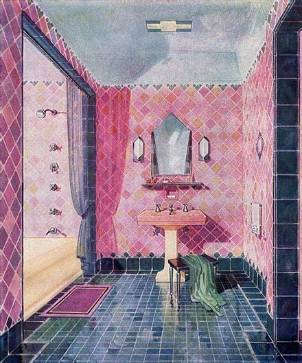 Pink Art Deco Bathroom Art Deco Bathroom Pink Art Deco Colorful Bathroom Tile