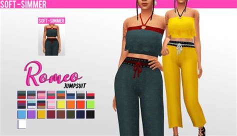Romeo Female Jumpsuit By Soft Simmer Sims 4 Maxis Match Sims 4