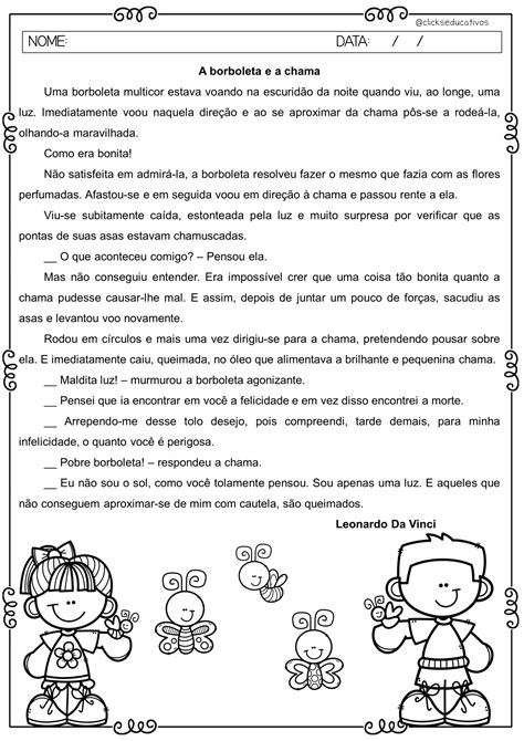 Atividades De Interpretação De Texto 4º Ano