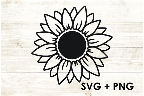 Sunflower Outline Simple Flower Design Graphic By Too Sweet Inc