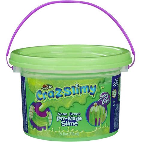 Cra Z Slimy Creations 24 Fl Oz Pre Made Slime In A Bucket Neon Green