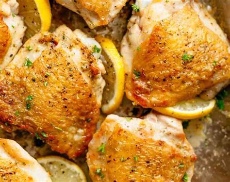 Set a rack on top and arrange the chicken pieces on the rack. Roast Lemon Chicken thighs with crispy skin pan, seared ...