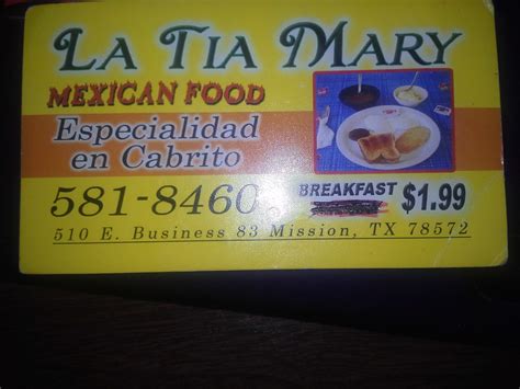La Tia Mary Mexican Food Mission Tx