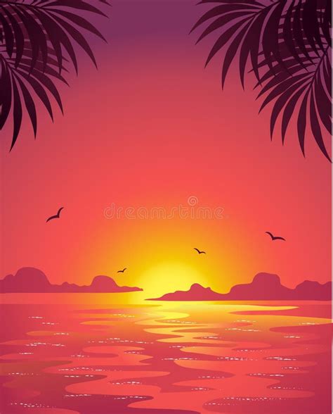 Pink Sunset Stock Illustration Illustration Of Pink 14496187
