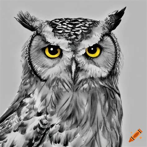 Realistic Pencil Drawing Of An Owl On Craiyon