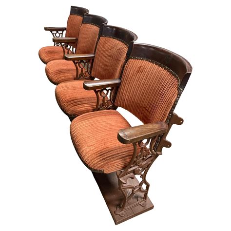 Art Nouveau Theatre Seats Row Of Five Chairs Circa 1910 For Sale At