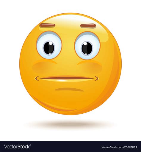 Neutral Or Surprised Emoticon Face Royalty Free Vector Image