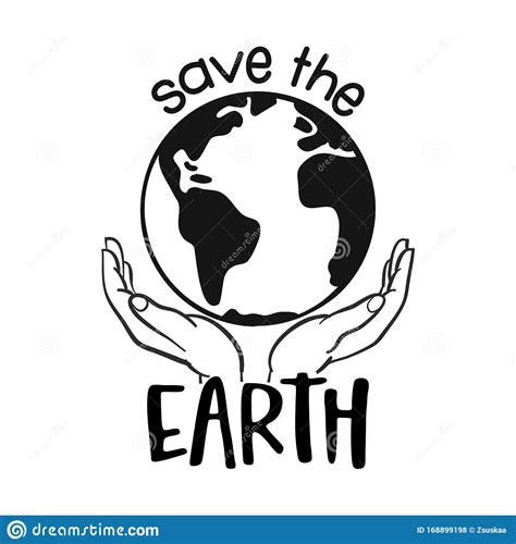 Save The Earth Vector Text Quotes And Planet Earth Stock Vector