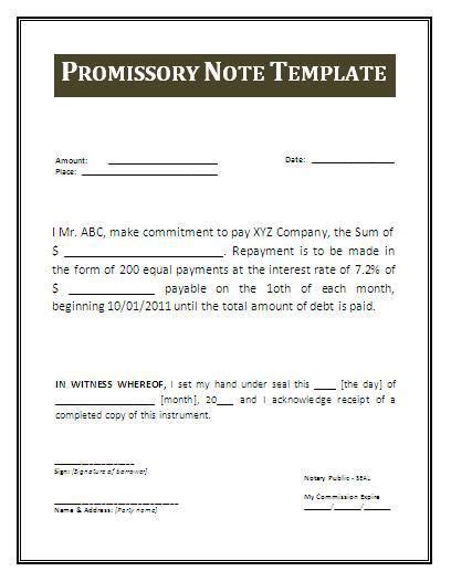 printable sample promissory note form form real estate