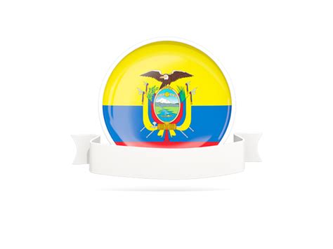 Flag With Empty Ribbon Illustration Of Flag Of Ecuador