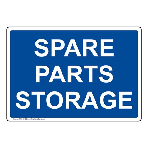 Industrial Notices Room Name Sign Spare Parts Storage