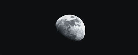 Download Wallpaper 2560x1024 Moon Craters Planet Black Ultrawide