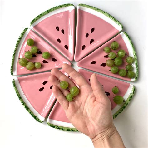 Watermelon Platter Handmade Ceramic Large Serving Platter Etsy