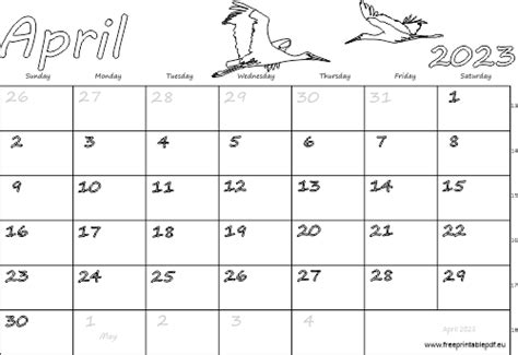 April 2023 Usa Calendar Free Printable Pdf