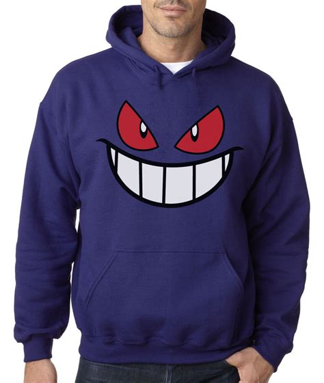 Gengar Hooded Sweater Pokemon Anime Shirt Hoodie Cool Front And Back