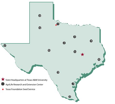 Texas Map Texas Foundation Seed Service