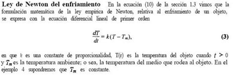 Ecuaciones Diferenciales Ley Enfriamiento De Newton