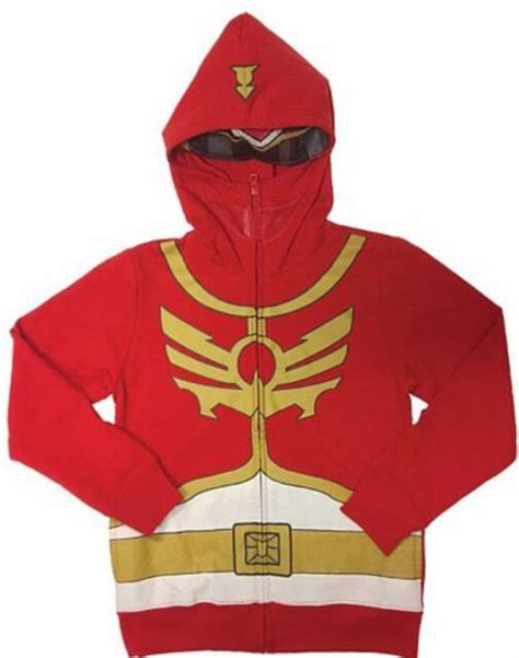 Power Rangers Red Super Megaforce 7 Costume Zip Up Hoodie Childs