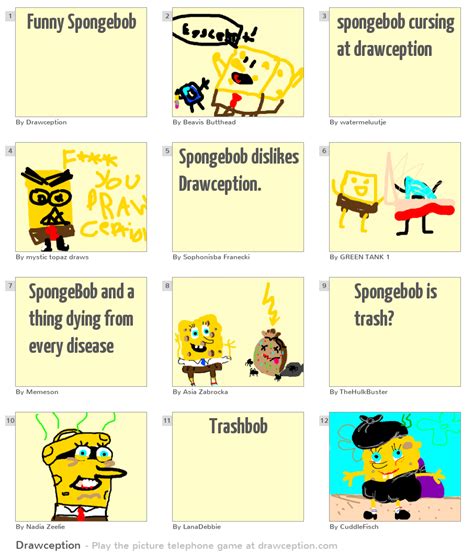 funny spongebob drawception