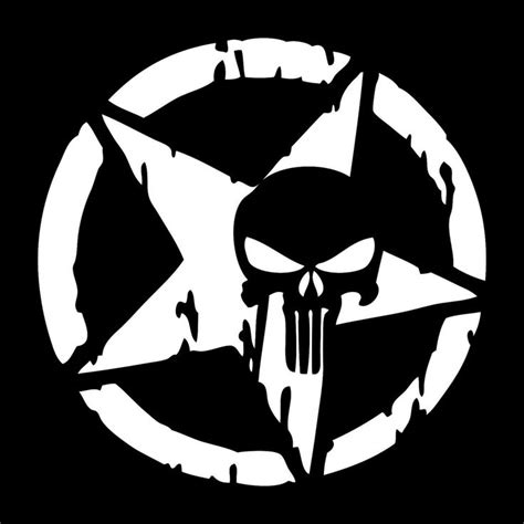 Auto Punisher Star Skull Head Pentagram Car Sticker Refit Vinyl