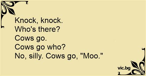 Knock Knock Cows Go