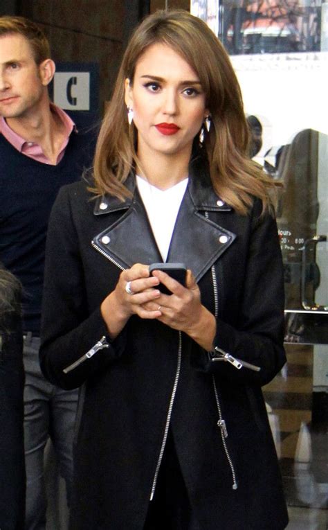 Biker Jacket Red Lip Jessica Alba From The Big Picture Todays Hot