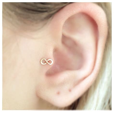 Tiny K Gold Filled Sterling Silver Infinity Sign Tragus Earring Nose Ring Cartilage Ring
