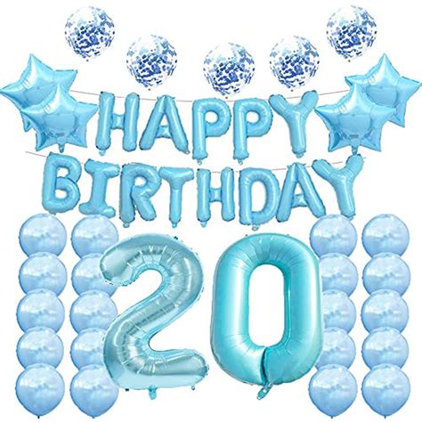 20th Birthday Decorations Party Supplies20th Balloons Bluenumber