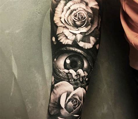 Roses With Eye Tattoo By Hugo Feist Post 20245