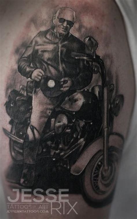 Harley Davidson Portrait Tattoo By Jesse Rix Tattoonow