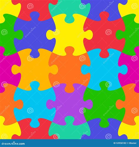 Jigsaw Puzzle Seamless Pattern Stock Vector Image 53958182