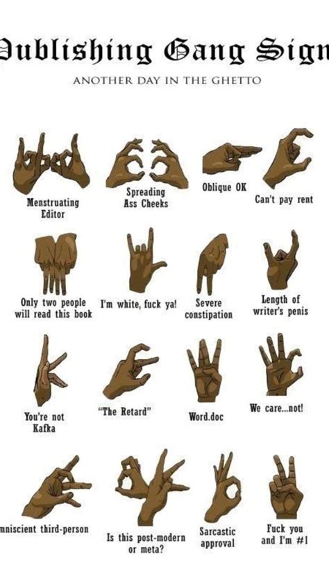Gang Sign Poster With Hand Gestures