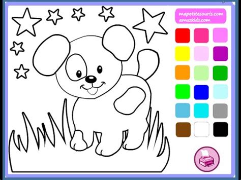 Toys and games coloring book. Dog Coloring Pages For Kids - Dog Coloring Pages Games - YouTube