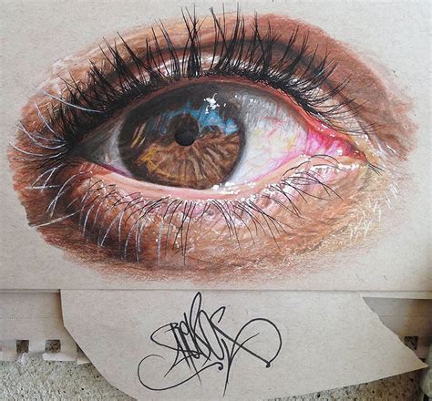 Hyper Realistic Drawings Coloured Pencils Redosking 7 Realistic Eye