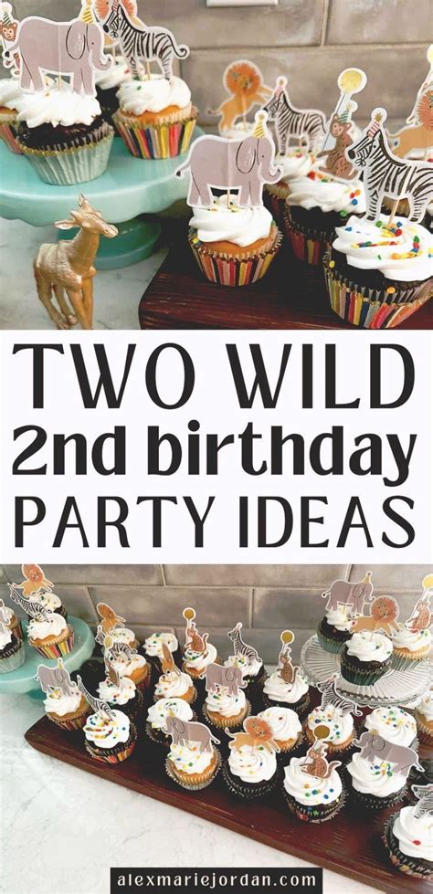 Two Wild Birthday Party Ideas With Cupcakes Zebra And Giraffe Decorations