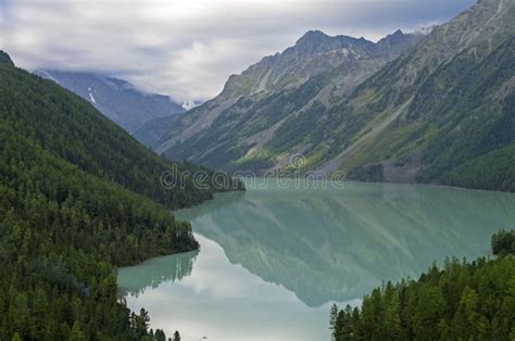 Reflection Of Mountains In The Lake Kucherla Lake Altai Mountains